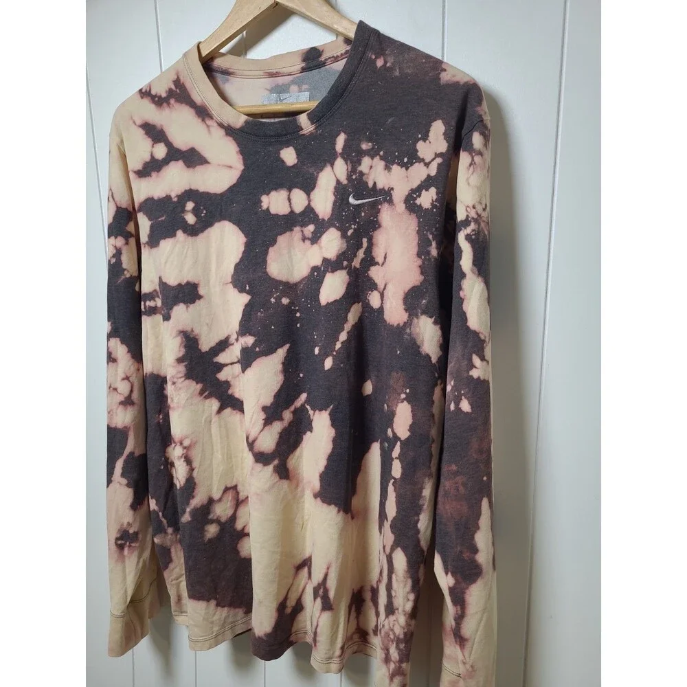 Nike Tie Dye Burst Activewear Dri FIt Shirt Top Womens Size Large